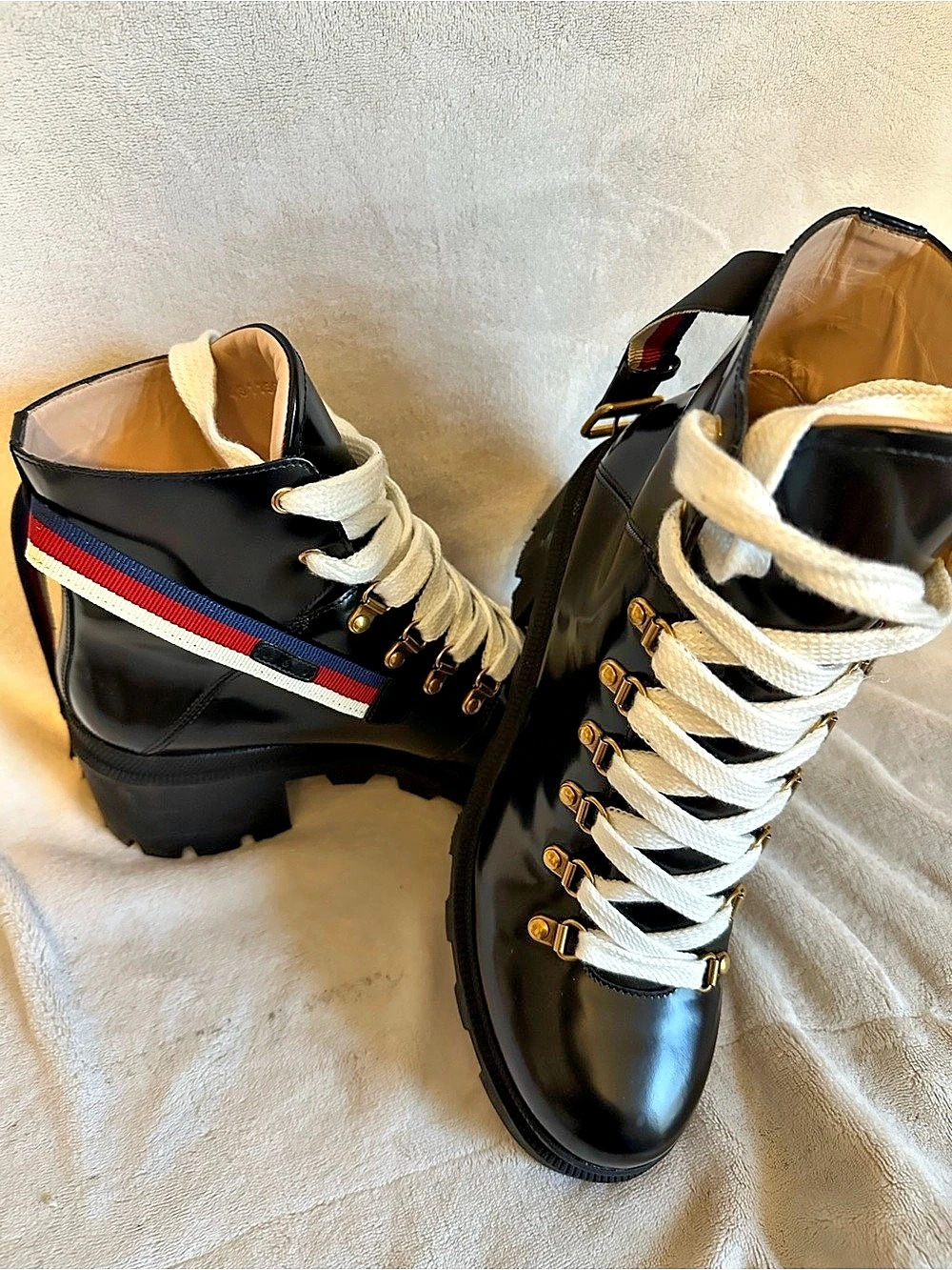 Gucci Color Block Combat Boots